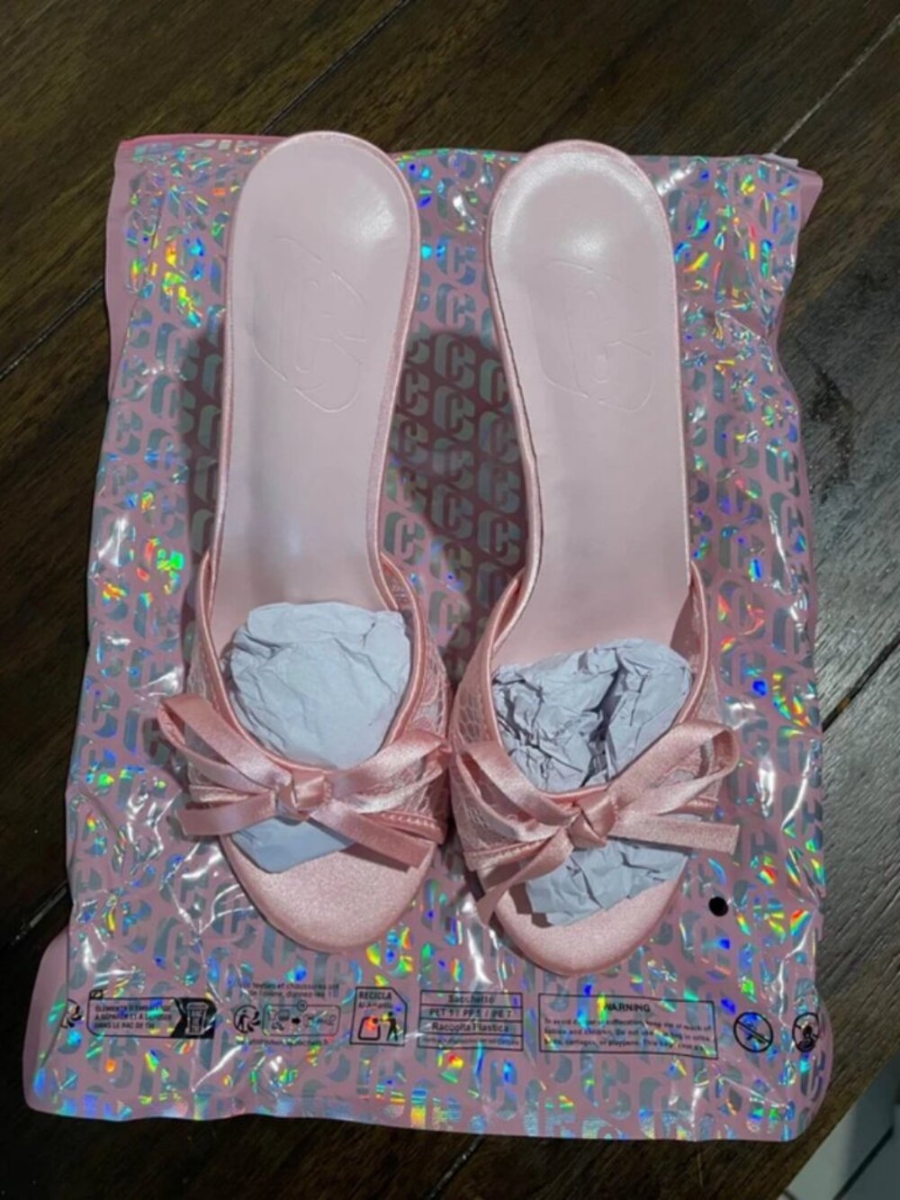 Pink Lace Heels sz.6